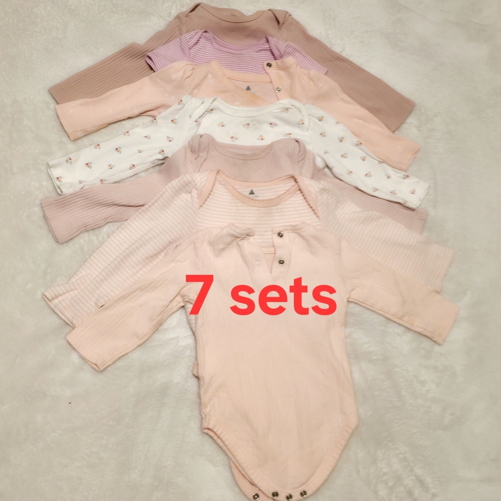 Baby Bodysuit Set - Pink and White